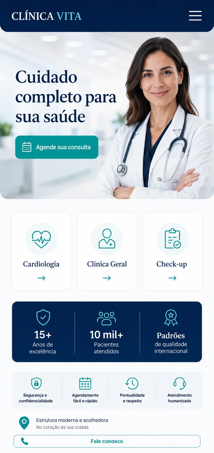 Modelo de site para clínica médica